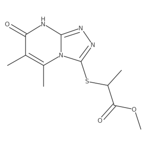 Methyl 2-((5,6-dimethyl-7-oxo-7,8-dihydro-[1,2,4]triazolo[4,3-a]pyrimidin-3-yl)thio)propanoate结构式