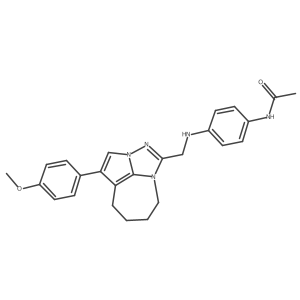 N-(4-(((1-(4-methoxyphenyl)-5,6,7,8-tetrahydro-2a,3,4a-triazacyclopenta[cd]azulen-4-yl)methyl)amino)phenyl)acetamide Structure