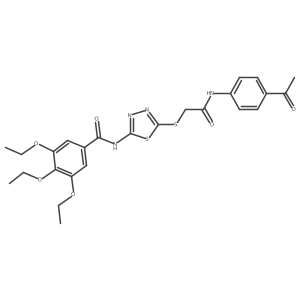 N-[5-({[(4-acetylphenyl)carbamoyl]methyl}sulfanyl)-1,3,4-thiadiazol-2-yl]-3,4,5-triethoxybenzamide Structure