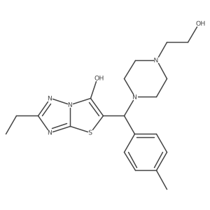 2-Ethyl-5-((4-(2-hydroxyethyl)piperazin-1-yl)(p-tolyl)methyl)thiazolo[3,2-b][1,2,4]triazol-6-ol Structure
