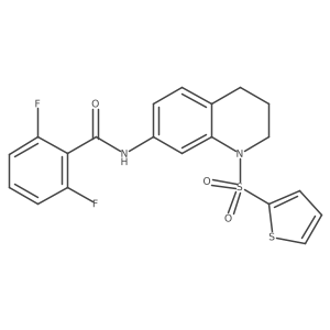 2,6-difluoro-N-(1-(thiophen-2-ylsulfonyl)-1,2,3,4-tetrahydroquinolin-7-yl)benzamide结构式
