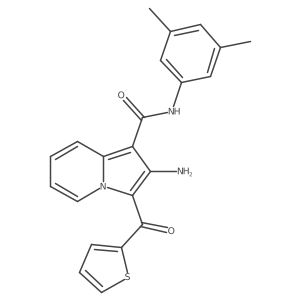 2-amino-N-(3,5-dimethylphenyl)-3-(thiophene-2-carbonyl)indolizine-1-carboxamide结构式
