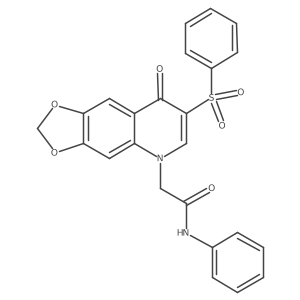2-(8-oxo-7-(phenylsulfonyl)-[1,3]dioxolo[4,5-g]quinolin-5(8H)-yl)-N-phenylacetamide结构式