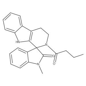 2-butanoyl-1'-methyl-2,3,4,9-tetrahydrospiro[beta-carboline-1,3'-indol]-2'(1'H)-one结构式