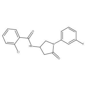 2-chloro-N-[1-(3-fluorophenyl)-5-oxopyrrolidin-3-yl]benzamide Structure