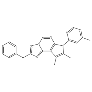 2-benzyl-8,9-dimethyl-7-(4-methyl-2-pyridinyl)-7H-pyrrolo[3,2-e][1,2,4]triazolo[1,5-c]pyrimidine Structure