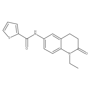 N-(1-ethyl-2-oxo-1,2,3,4-tetrahydroquinolin-6-yl)thiophene-2-carboxamide结构式