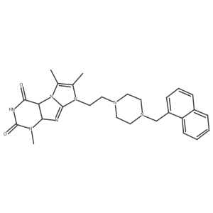 4,7,8-Trimethyl-6-[2-[4-(naphthalen-1-ylmethyl)piperazin-1-yl]ethyl]-4a,9a-dihydropurino[7,8-a]imidazole-1,3-dione结构式