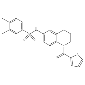 3,4-dimethyl-N-(1-(thiophene-2-carbonyl)-1,2,3,4-tetrahydroquinolin-6-yl)benzenesulfonamide Structure