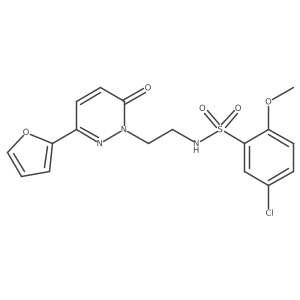 5-chloro-N-(2-(3-(furan-2-yl)-6-oxopyridazin-1(6H)-yl)ethyl)-2-methoxybenzenesulfonamide结构式