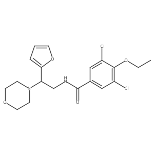 3,5-dichloro-4-ethoxy-N-[2-(furan-2-yl)-2-(morpholin-4-yl)ethyl]benzamide结构式