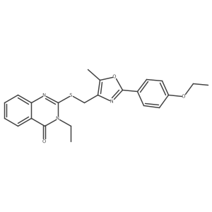 CCOc1ccc(-c2nc(CSc3nc4ccccc4c(=O)n3CC)c(C)o2)cc1结构式