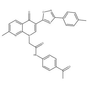 N-(4-acetylphenyl)-2-{7-methyl-3-[3-(4-methylphenyl)-1,2,4-oxadiazol-5-yl]-4-oxo-1,4-dihydro-1,8-naphthyridin-1-yl}acetamide Structure