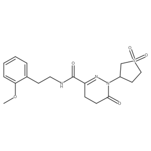 1-(1,1-dioxidotetrahydrothiophen-3-yl)-N-[2-(2-methoxyphenyl)ethyl]-6-oxo-1,4,5,6-tetrahydropyridazine-3-carboxamide结构式