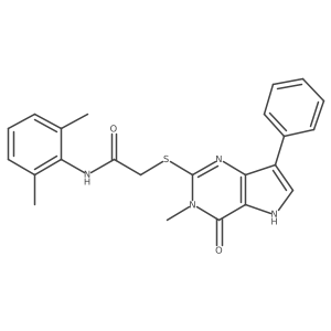 N-(2,6-dimethylphenyl)-2-({3-methyl-4-oxo-7-phenyl-3H,4H,5H-pyrrolo[3,2-d]pyrimidin-2-yl}sulfanyl)acetamide结构式