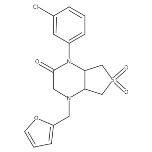 1-(3-chlorophenyl)-4-(furan-2-ylmethyl)hexahydrothieno[3,4-b]pyrazin-2(1H)-one 6,6-dioxide结构式