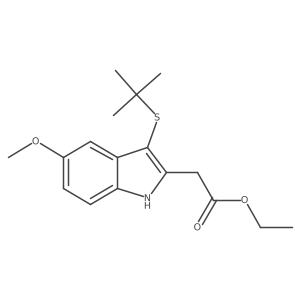 (3-tert-Butylsulfanyl-5-methoxy-1H-indol-2-yl)-acetic acid ethyl ester结构式