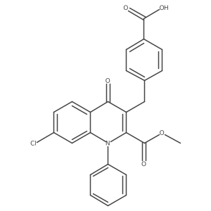 3-(4-Carboxybenzyl)-7-chloro-4-oxo-1-phenyl-1,4-dihydroquinoline-2-carboxylic acid methyl ester Structure