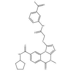 1-((2-((3-acetylphenyl)amino)-2-oxoethyl)thio)-N-cyclopentyl-4-methyl-5-oxo-4,5-dihydro-[1,2,4]triazolo[4,3-a]quinazoline-8-carboxamide Structure