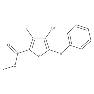 Methyl 4-bromo-3-methyl-5-(phenylthio)thiophene-2-carboxylate结构式