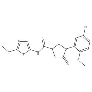 1-(5-chloro-2-methoxyphenyl)-N-(5-ethyl-1,3,4-thiadiazol-2-yl)-5-oxopyrrolidine-3-carboxamide结构式