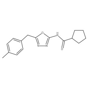 N-(5-(4-methylbenzyl)-1,3,4-oxadiazol-2-yl)cyclopentanecarboxamide结构式