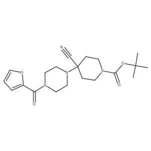 tert-Butyl 4-cyano-4-[4-(2-furoyl)piperazin-1-yl]piperidine-1-carboxylate结构式