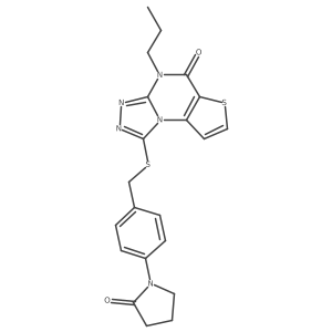 1-((4-(2-oxopyrrolidin-1-yl)benzyl)thio)-4-propylthieno[2,3-e][1,2,4]triazolo[4,3-a]pyrimidin-5(4H)-one结构式