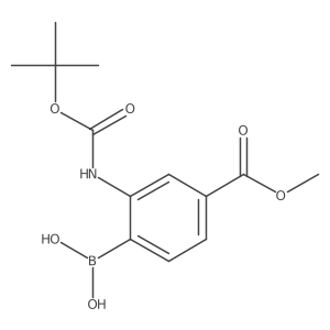 2-(Tert-butoxycarbonylamino)-4-(methoxycarbonyl)phenylboronic acid结构式