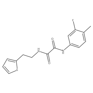 N1-(3-fluoro-4-methylphenyl)-N2-(2-(thiophen-2-yl)ethyl)oxalamide结构式