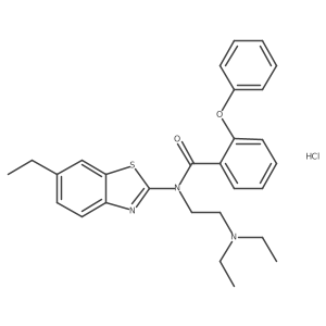 N-(2-(diethylamino)ethyl)-N-(6-ethylbenzo[d]thiazol-2-yl)-2-phenoxybenzamide hydrochloride结构式