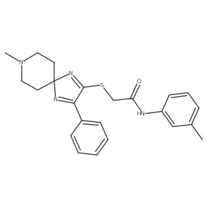N-(3-methylphenyl)-2-[(8-methyl-3-phenyl-1,4,8-triazaspiro[4.5]deca-1,3-dien-2-yl)thio]acetamide结构式