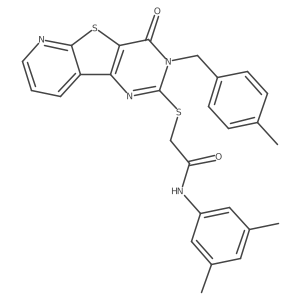 N-(3,5-dimethylphenyl)-2-((3-(4-methylbenzyl)-4-oxo-3,4-dihydropyrido[3',2':4,5]thieno[3,2-d]pyrimidin-2-yl)thio)acetamide Structure
