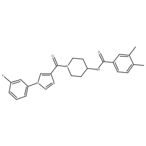 N-(1-(1-(3-fluorophenyl)-1H-1,2,3-triazole-4-carbonyl)piperidin-4-yl)-3,4-dimethylbenzamide Structure