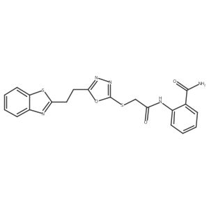 2-(2-((5-(2-(Benzo[d]thiazol-2-yl)ethyl)-1,3,4-oxadiazol-2-yl)thio)acetamido)benzamide Structure