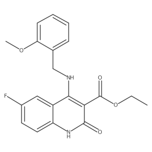 Ethyl 6-fluoro-4-((2-methoxybenzyl)amino)-2-oxo-1,2-dihydroquinoline-3-carboxylate Structure