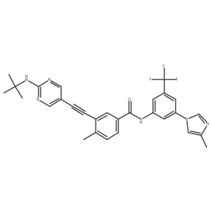 3-[2-[2-(tert-butylamino)pyrimidin-5-yl]ethynyl]-4-methyl-N-[3-(4-methylimidazol-1-yl)-5-(trifluoromethyl)phenyl]benzamide结构式