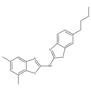 2-Benzoxazolamine, N-(6-butyl-2-benzothiazolyl)-5,7-dimethyl- Structure