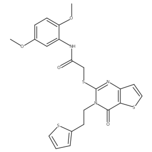 N-(2,5-dimethoxyphenyl)-2-({4-oxo-3-[2-(thiophen-2-yl)ethyl]-3,4-dihydrothieno[3,2-d]pyrimidin-2-yl}sulfanyl)acetamide结构式