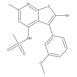 N-{2-Bromo-6-methyl-3-[3-(methyloxy)phenyl]thieno[2,3-b]pyridin-4-yl}methanesulfonamide结构式