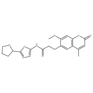 3-(7-methoxy-4-methyl-2-oxo-2H-chromen-6-yl)-N-(5-(tetrahydrofuran-2-yl)-1,3,4-thiadiazol-2-yl)propanamide Structure