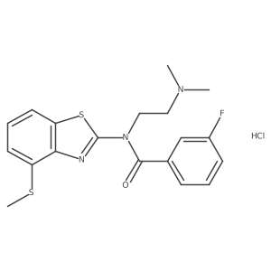 N-(2-(dimethylamino)ethyl)-3-fluoro-N-(4-(methylthio)benzo[d]thiazol-2-yl)benzamide hydrochloride结构式