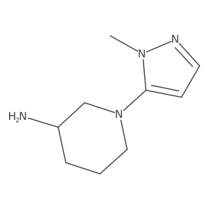 1-(1-methyl-1H-pyrazol-5-yl)piperidin-3-amine结构式