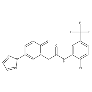 N-(2-chloro-5-(trifluoromethyl)phenyl)-2-(6-oxo-3-(1H-pyrazol-1-yl)pyridazin-1(6H)-yl)acetamide结构式