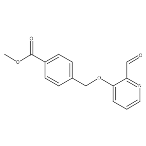 Benzoic acid, 4-[[(2-formyl-3-pyridinyl)oxy]methyl]-, methyl ester Structure