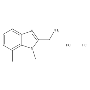 (1,7-dimethyl-1H-1,3-benzodiazol-2-yl)methanamine dihydrochloride Structure