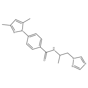 N-(1-(1H-1,2,4-Triazol-1-yl)propan-2-yl)-4-(3,5-dimethyl-1H-pyrazol-1-yl)benzamide结构式