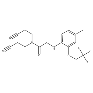 N,N-bis(2-cyanoethyl)-2-{[4-methyl-2-(2,2,2-trifluoroethoxy)phenyl]amino}acetamide结构式