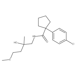 1-(4-chlorophenyl)-N-(2-hydroxy-2-methyl-4-(methylthio)butyl)cyclopentanecarboxamide结构式
