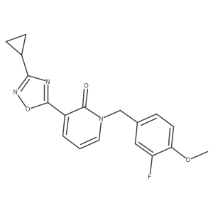 3-(3-cyclopropyl-1,2,4-oxadiazol-5-yl)-1-(3-fluoro-4-methoxybenzyl)pyridin-2(1H)-one结构式